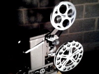 816 Bolex projector viewing film